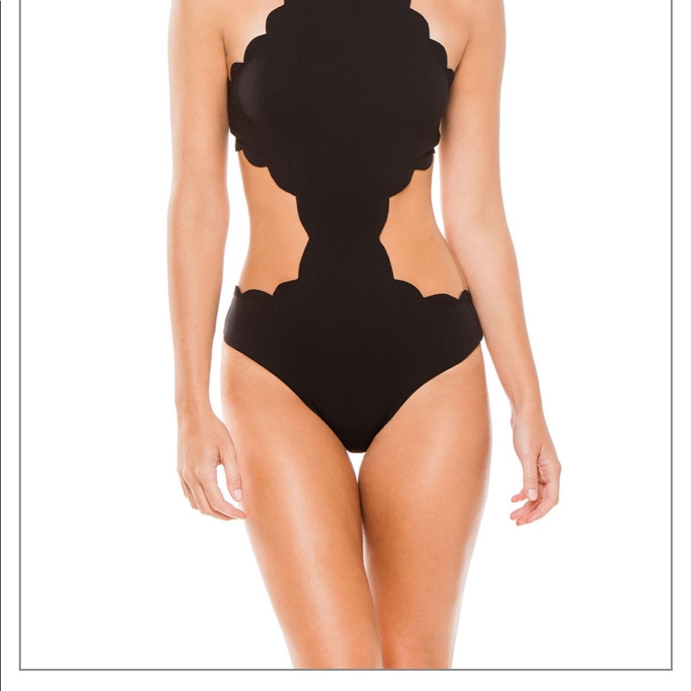 Marysia Mott Scalloped Halter Monokini Swimsuit